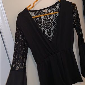 Black lace romper
